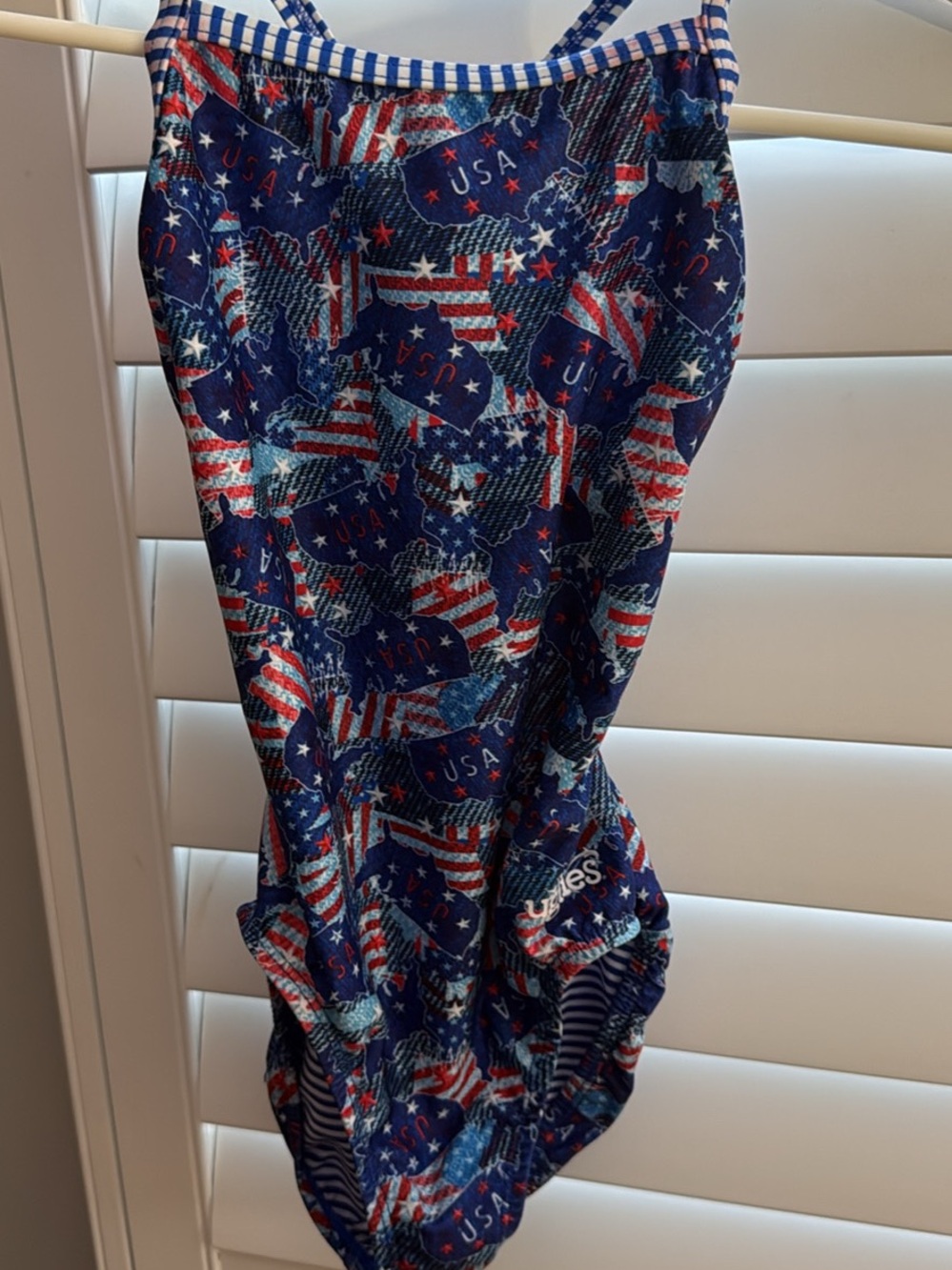 Dolfin One-Piece Swimsuit in Navy, Red & White USA Print